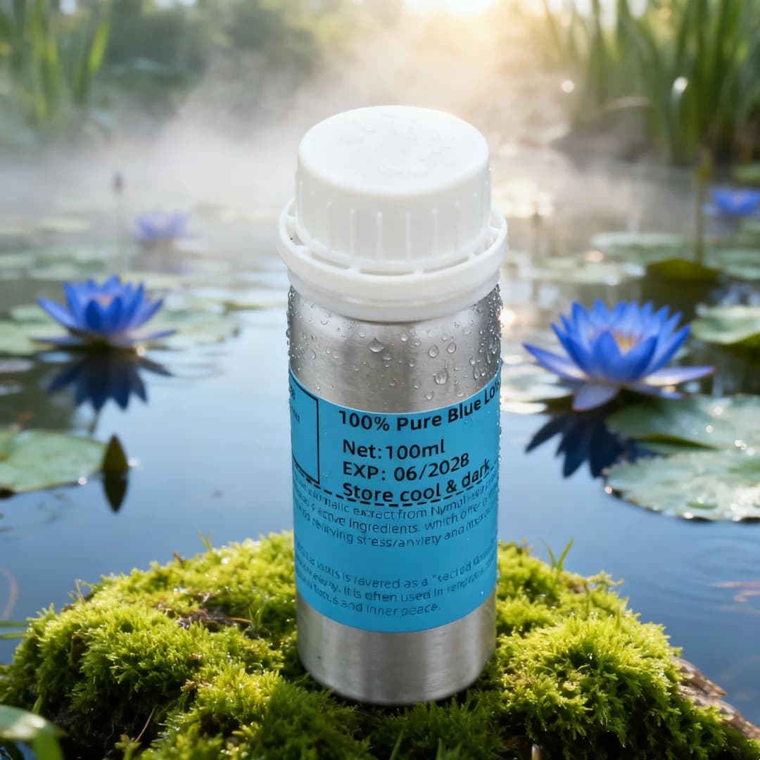Huile de Lotus bleu naturel d'aromathérapie pour un sommeil profond et une pression relaxante, purifiant les soins de la peau et la fabrication de bougies de savon de parfum à la maison