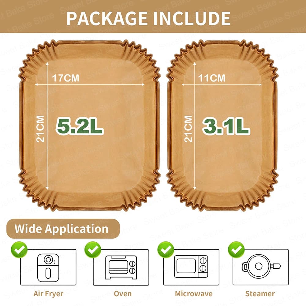 Papier de cuisson jetable pour friteuse à air Philips Airfryer série 3000 Moulinex EZ 901820 Accessoires pour friteuse à air 5,2/3,1 L