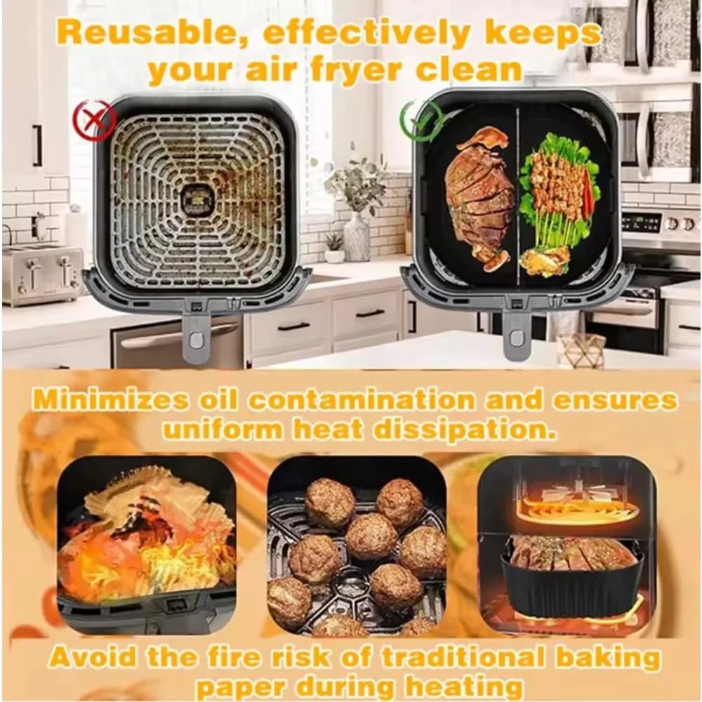 Bande de filtre à huile de moule de friteuse à Air en Silicone pour PhilipsNA230 COSORI6.2L tapis de gril de poêle de cuisson réutilisable antiadhésif facile à nettoyer