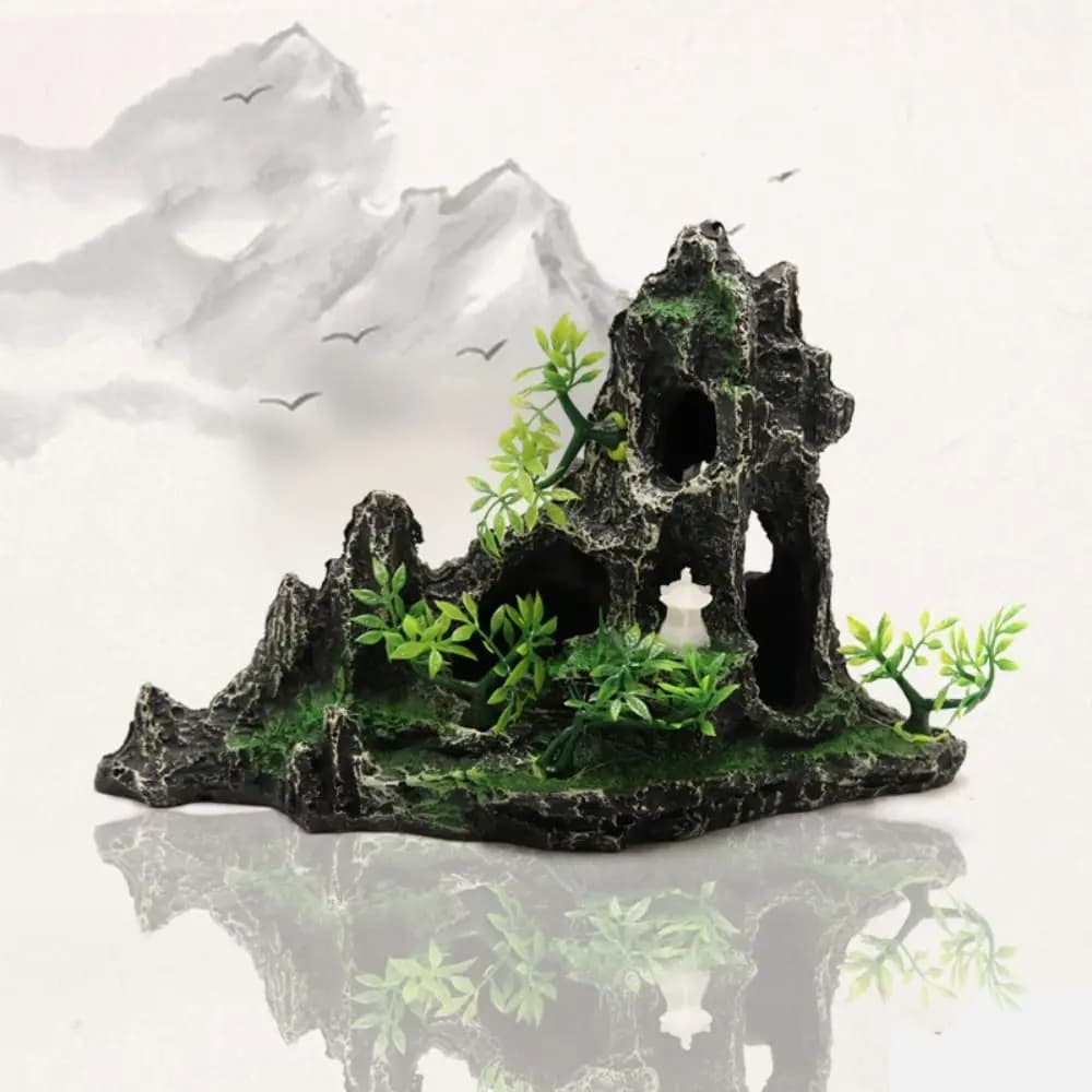 Résine Aquarium rocaille montagne décoration artificielle vue créative roche grotte pierre Simulation réaliste montagne pierre Statue