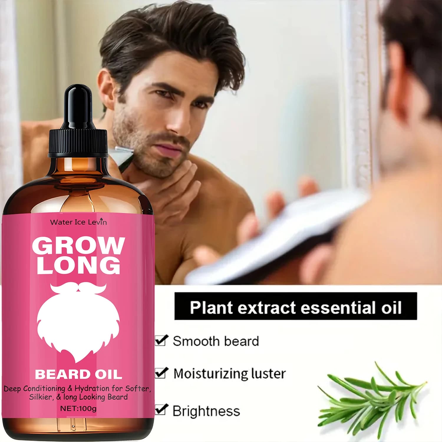 Huile à barbe Levin : le mélange ultime pour la croissance et la brillance. Hydrate en profondeur pour une barbe plus douce, plus silhouette et gérée
