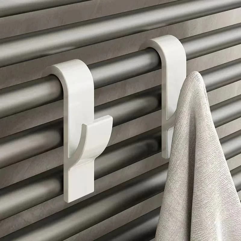 Salle de bain douche porte-serviettes cintre chauffé radiateur Rail crochets Clips supports de rangement vêtements