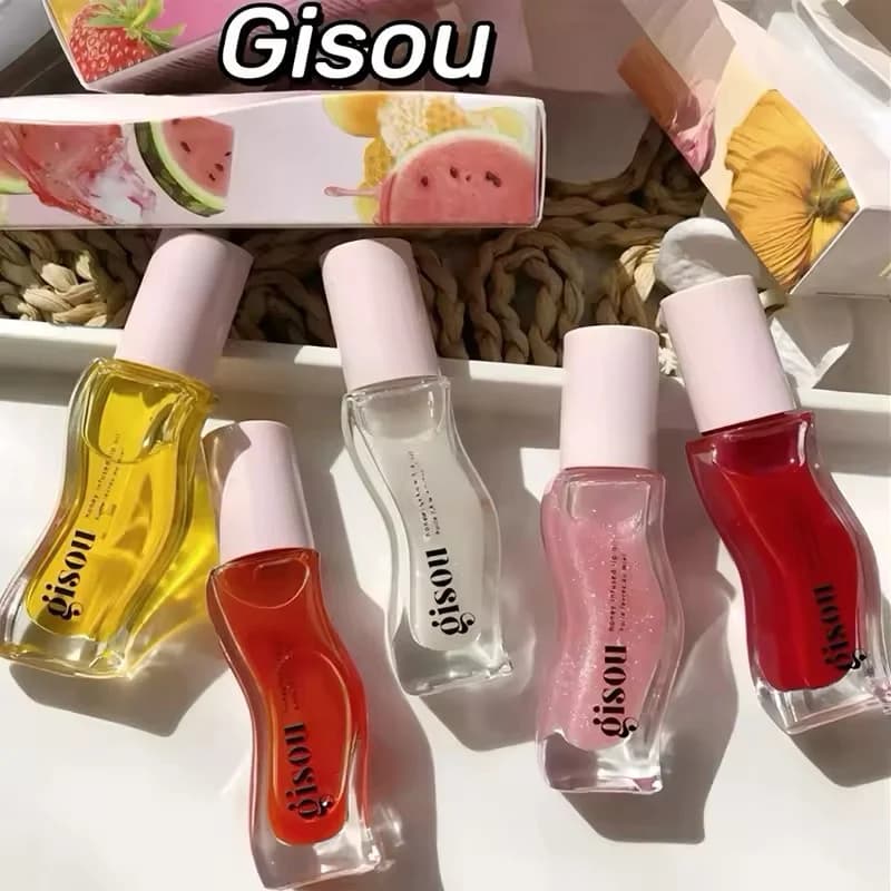 Nouveau Gisou miel huile capillaire 20ml Essence huile pour les lèvres rouge à lèvres hydratant réduire les lignes des lèvres liquide exfoliant brillant maquillage lèvres soin