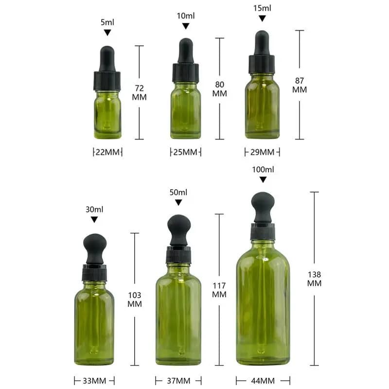 Bouteille d'huile essentielle en verre anti-lumière de 5/10/15/30/50/100 ml avec compte-gouttes