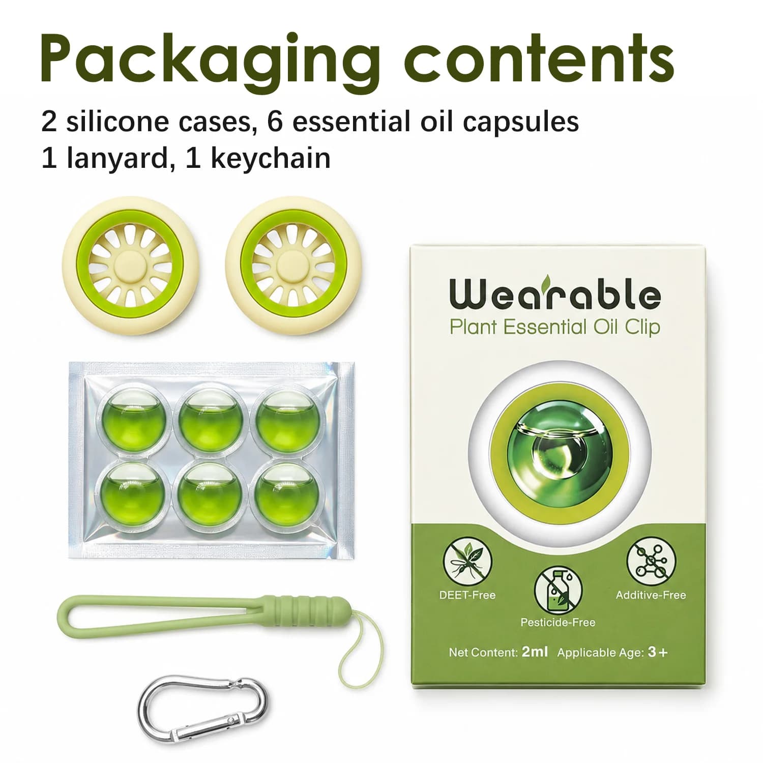 Clip anti-moustiques portable à l'huile essentielle de plantes naturelles, anti-moustiques, pour le camping en plein air, la randonnée, les enfants et les adultes