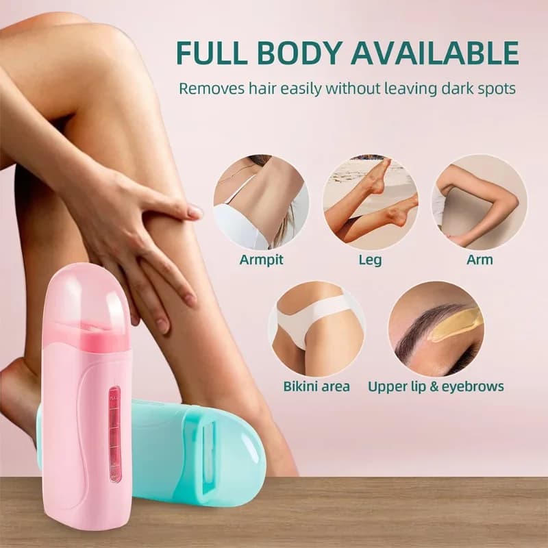 Recharges à rouleau de cire à rouleau – Épilation indolore pour bikini/corps, formule hypoallergénique et 100% naturelle, kit dépilatoire rapide