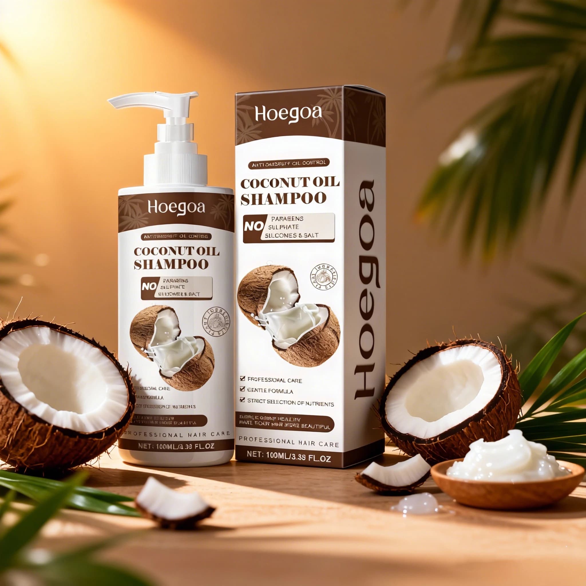 Shampoing à l'huile de noix de coco