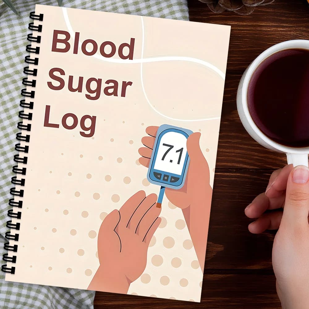 1 carnet de suivi du diabète, journal de suivi quotidien de la glycémie, carnet de surveillance du glucose pour diabétiques, carnet d'enregistrement des repas et des médicaments K