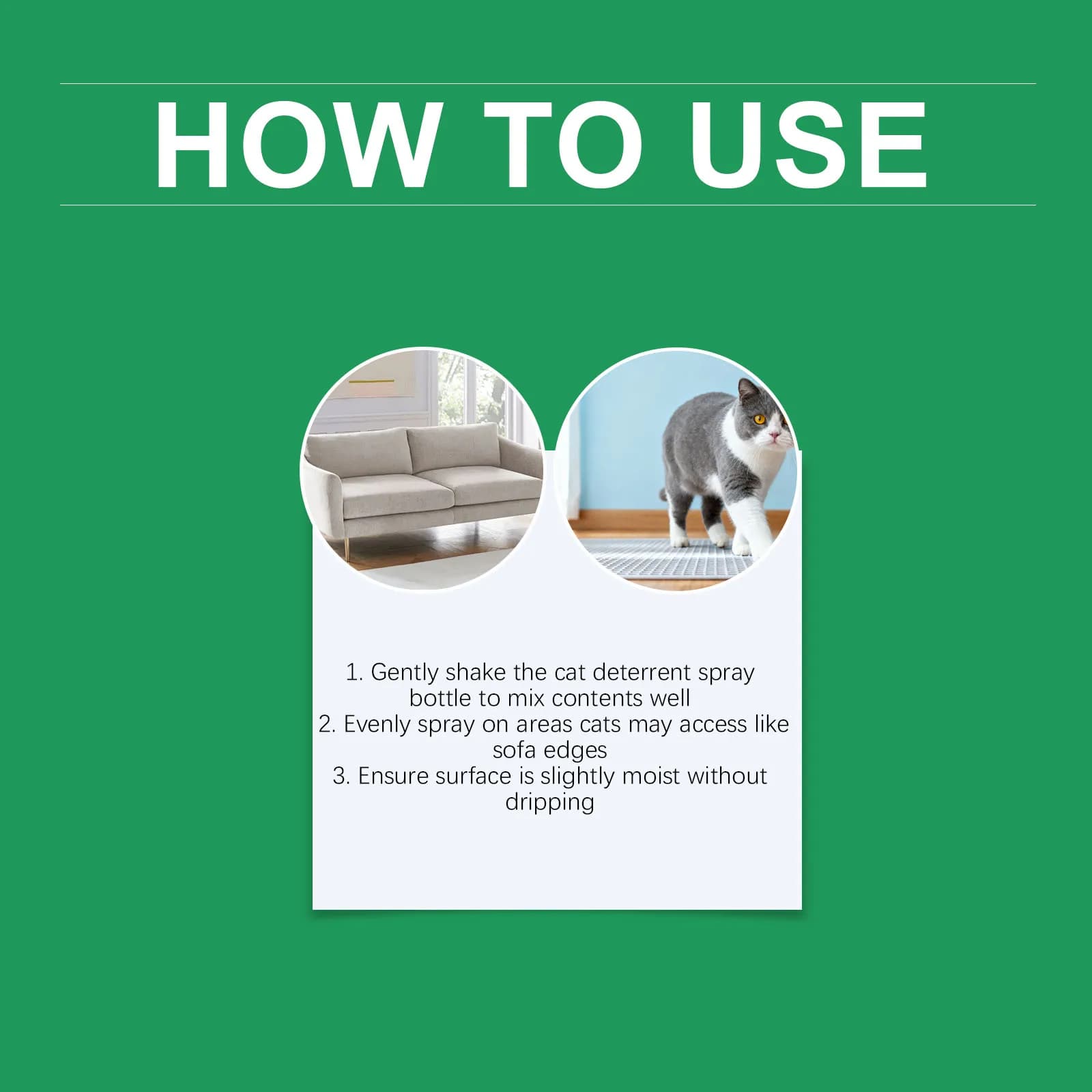 Spray Répulsif Anti-Chat Intérieur/Extérieur – Protection Meubles Contre les Griffures des Chats – Empêche les Chats de Grimper au Lit et de Marquer leur Terre d'Action par l'Urine – Dissuasion pour A