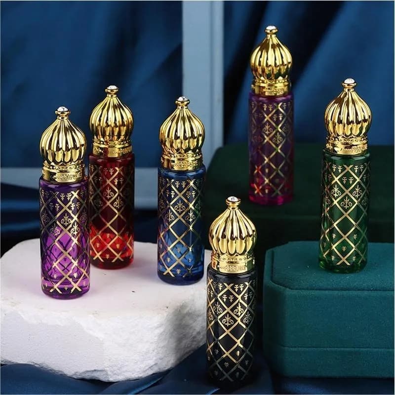 Flacons en verre à bille pour parfum, flacons vides pour huile parfumée bronzante, flacons en verre vides fantaisie, Dubaï
