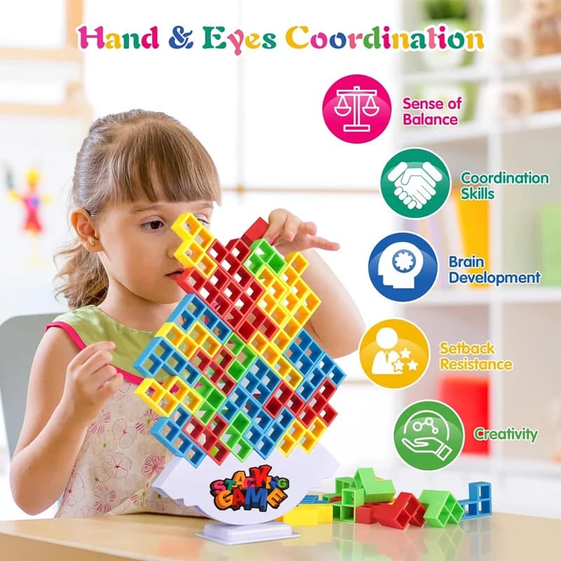 Jeux de société empilables d'équilibre, blocs de construction pour adultes et enfants, blocs de tour en briques, jouets pour garçons et filles, Puzzle, jeux de fêtes en famille