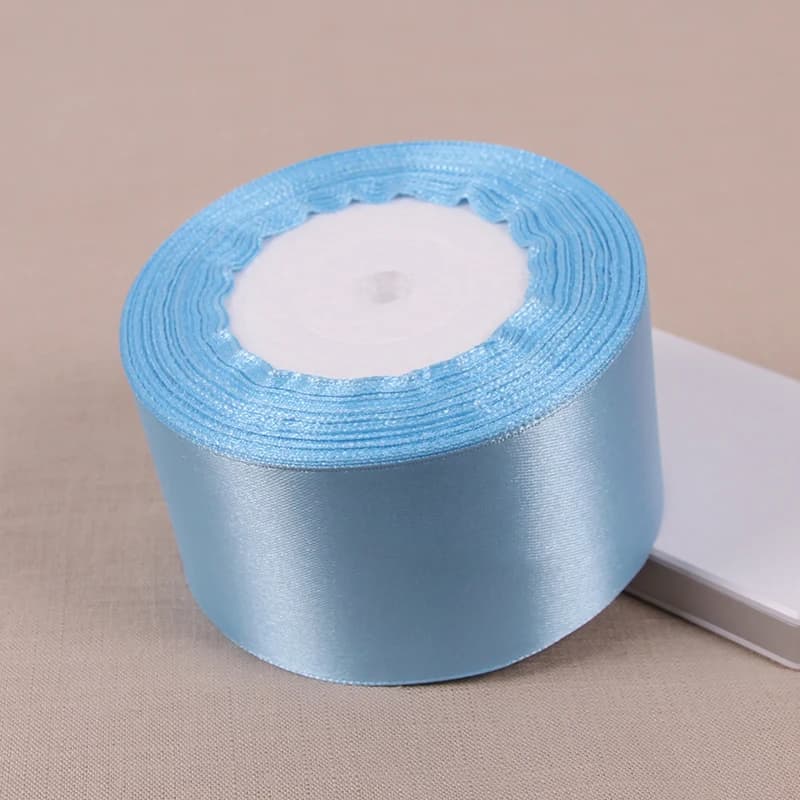 Rubans en satin de soie bleu ciel, 22 mètres/rouleau, pour artisanat, nœuds faits à la main, emballage cadeau, ruban décoratif pour mariage et noël, 6mm-75mm
