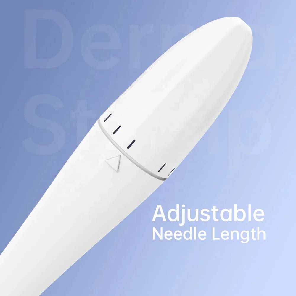 Rouleau Derma Stamp DRS140 à aiguilles réglables pour Microneedling, Massage, Traitement des vergetures, de la perte de cheveux et de la cellulite