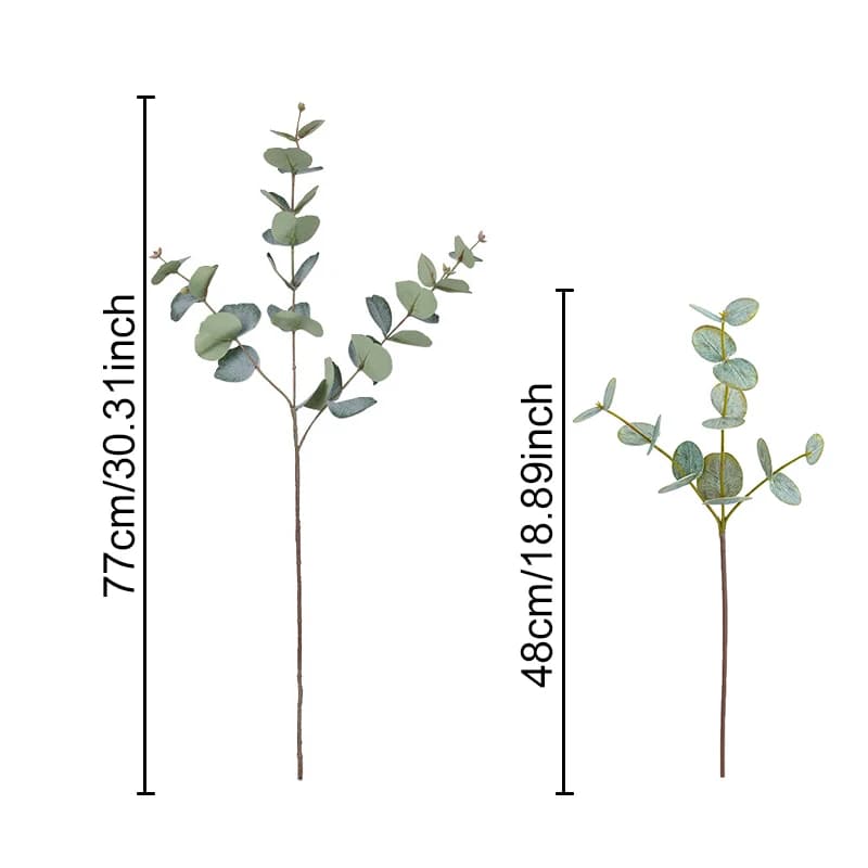 Branche d'arbre d'eucalyptus artificielle, feuilles rondes, feuille d'argent, plante rétro, décoration de boutique de mariage, fausse feuillage de fleurs, nouvelle collection 2023