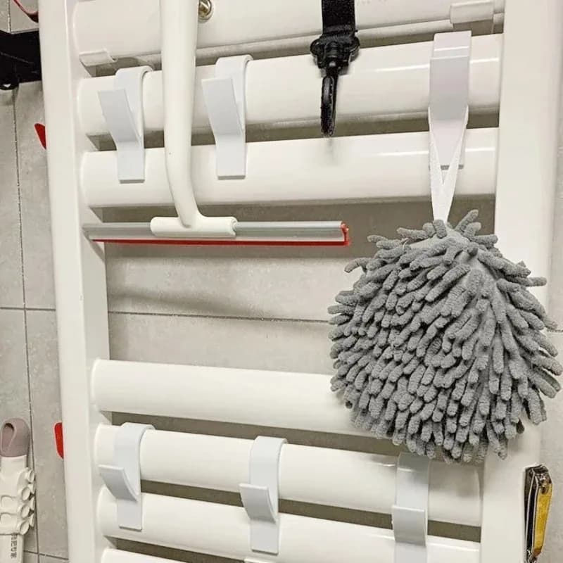 Salle de bain douche porte-serviettes cintre chauffé radiateur Rail crochets Clips supports de rangement vêtements
