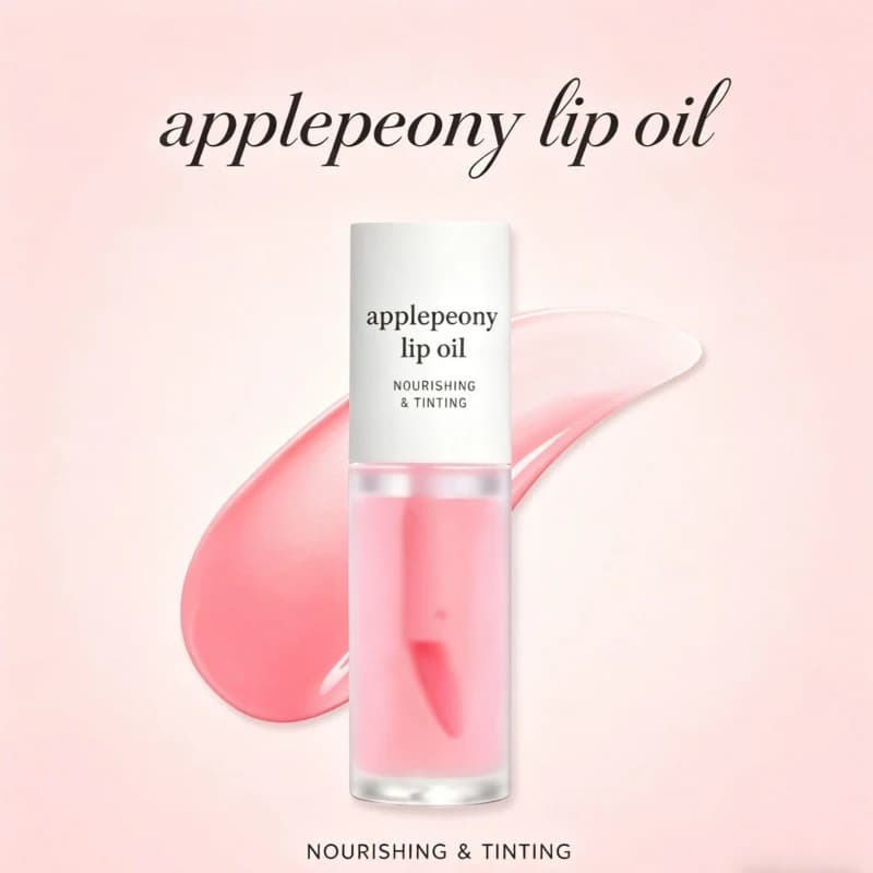 NOONI Huile à lèvres teintée brillante hydratante et nourrissante Applepeony pour réparer