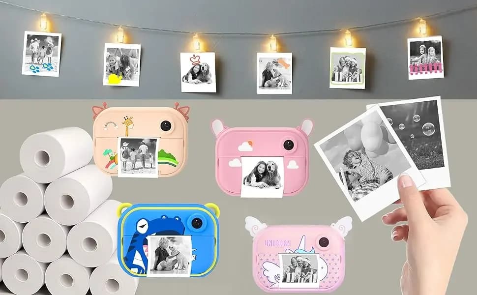 Recharge d'appareil photo instantané pour enfants, 12 rouleaux, Film en papier d'impression, impression thermique sans noyau pour caisse enregistreuse Portable de 57mm, imprimante Mobile