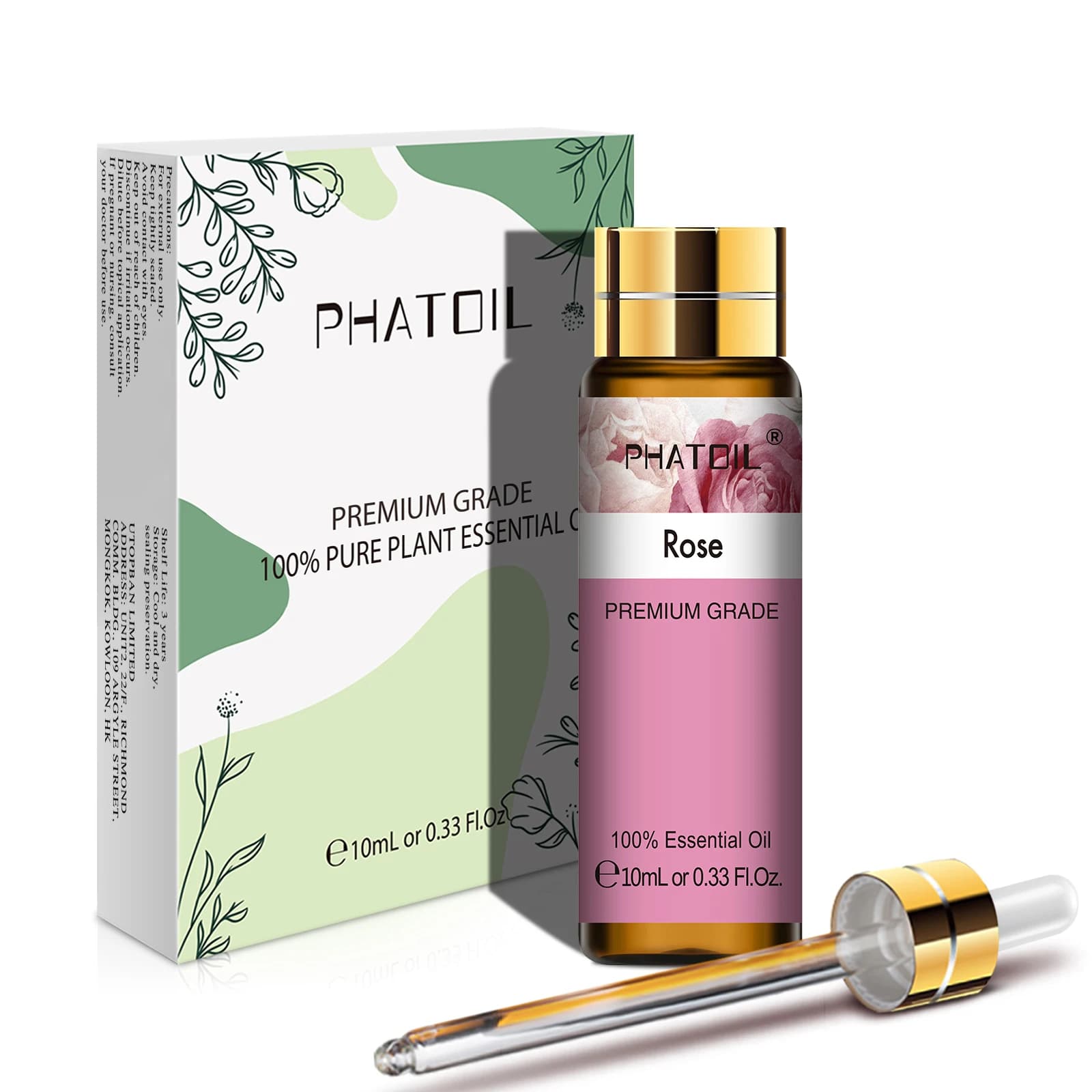 PHATOIL 10ML Rose vanille Neroli menthe verte huiles essentielles naturelles pures diffuseur Massage Spa bougies savons arôme huile de parfum