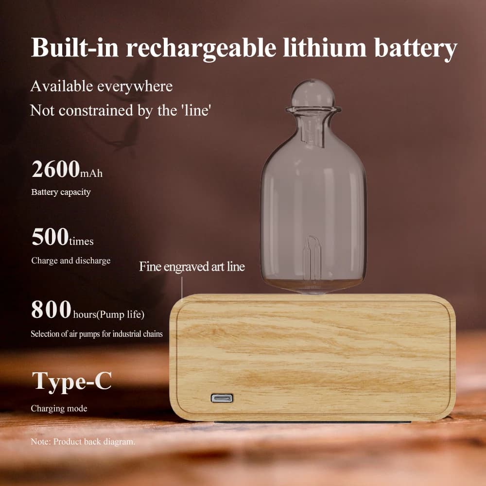 Diffuseur d'huiles essentielles diffuseur d'aromathérapie sans eau pour le bureau à domicile diffuseur d'arôme en bois et verre Machine de parfum