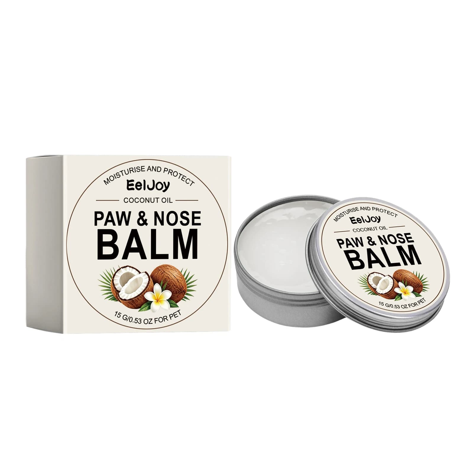 Baume pour pattes et nez de chat et de chien, parfum coco, protecteur naturel des pattes, hydratant, apaisant pour les pattes gercées, nourrissant, soin des pattes de chat et de chien à base de coco