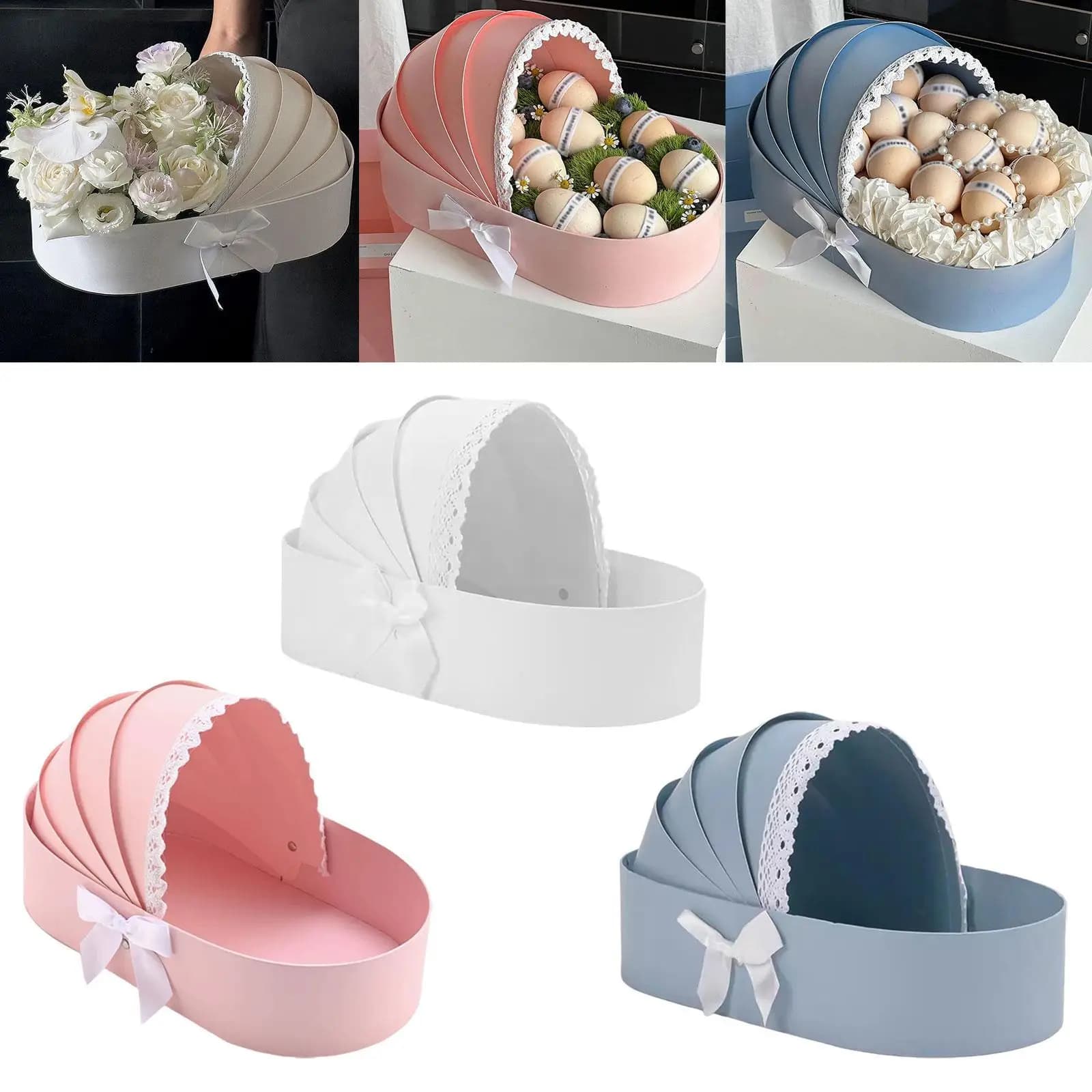 Boîte de douche pour bébé, boîte à fleurs, Arrangement floral, sac d'emballage de cadeaux