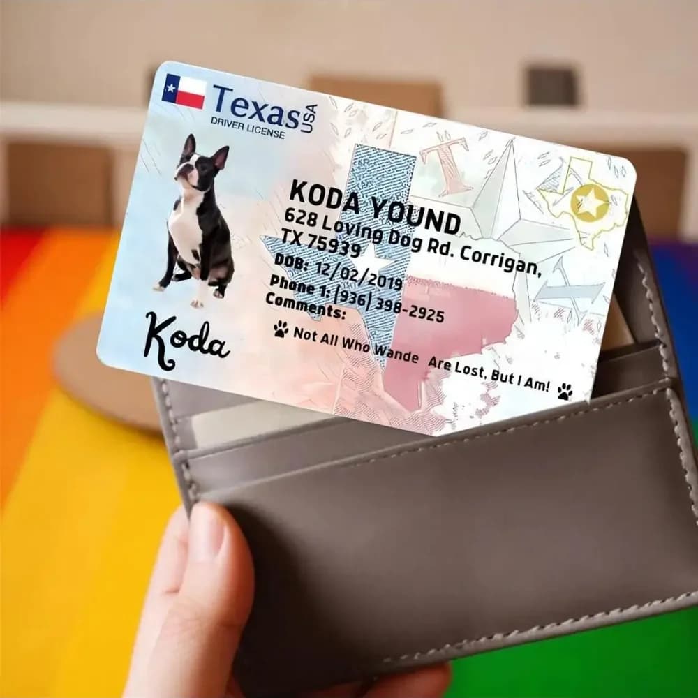 Carte personnalisée pour chien, carte d'identification pour animal de compagnie, cadeau d'anniversaire pour animal, carte de poche idéale pour animal, cadeau pour animal de compagnie