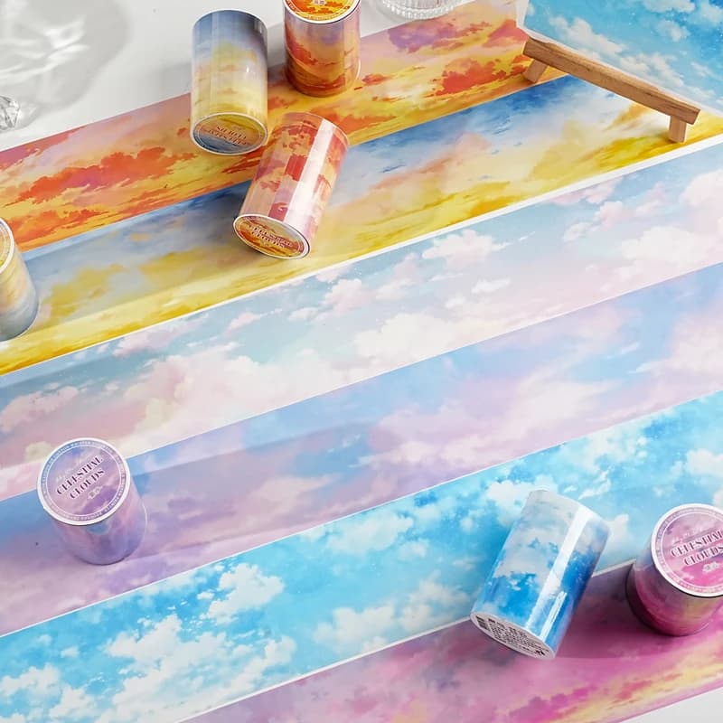 1 à 6 rouleaux de bandes décoratives de la série Sky Cloud Realm, autocollants pour scrapbooking, matériel parfait pour l'artisanat, fournitures de scrapbooking DIY