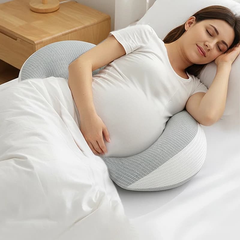 Oreiller de grossesse multifonctionnel avec coussin auxiliaire, soutien lombaire doux et réglable pour femmes enceintes, oreillers corporels pour dormir