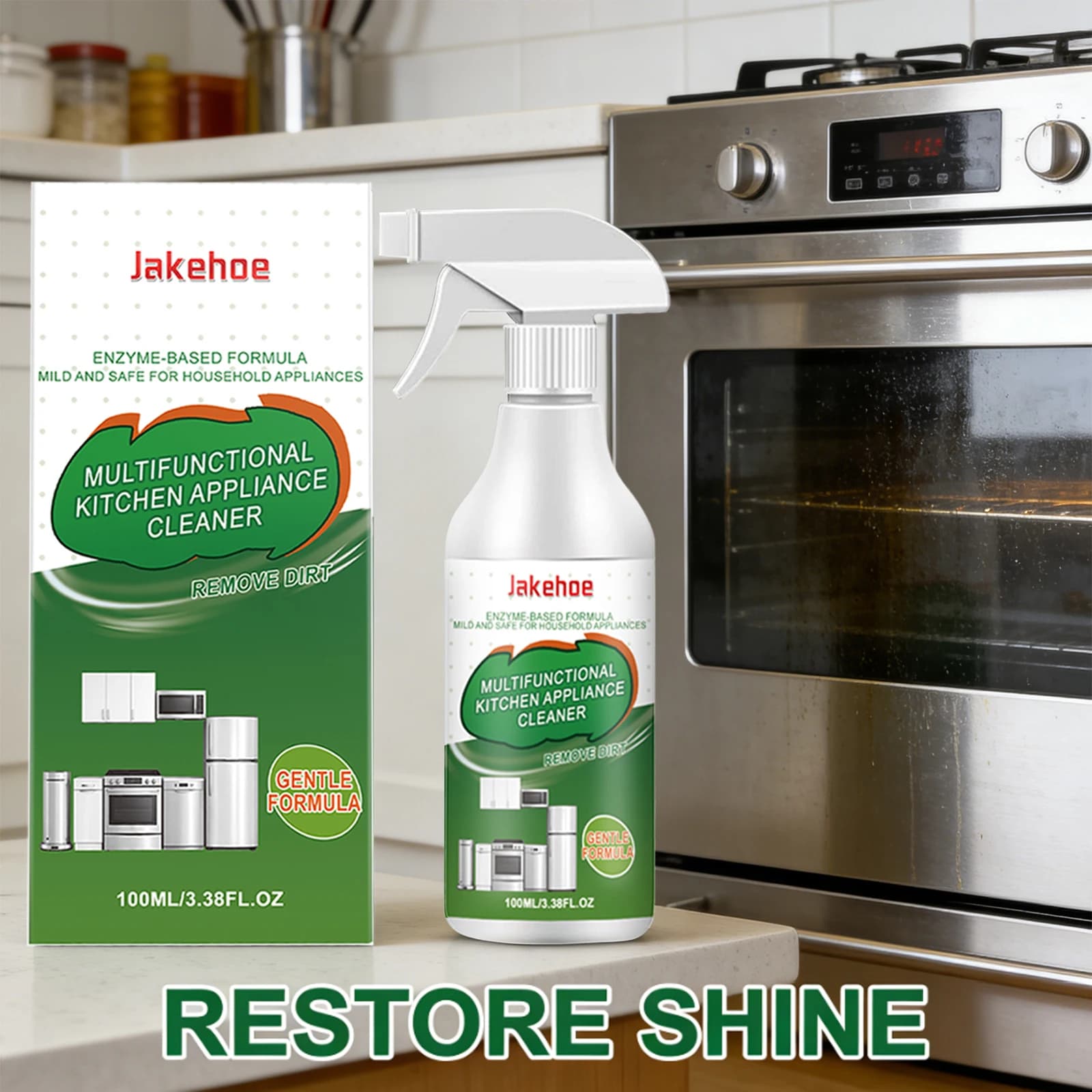 Nettoyant pour appareils de cuisine, dissout les taches d'huile tenaces, réduit les odeurs, restaure la douceur des surfaces, rafraîchissant, dégraissant multifonctionnel