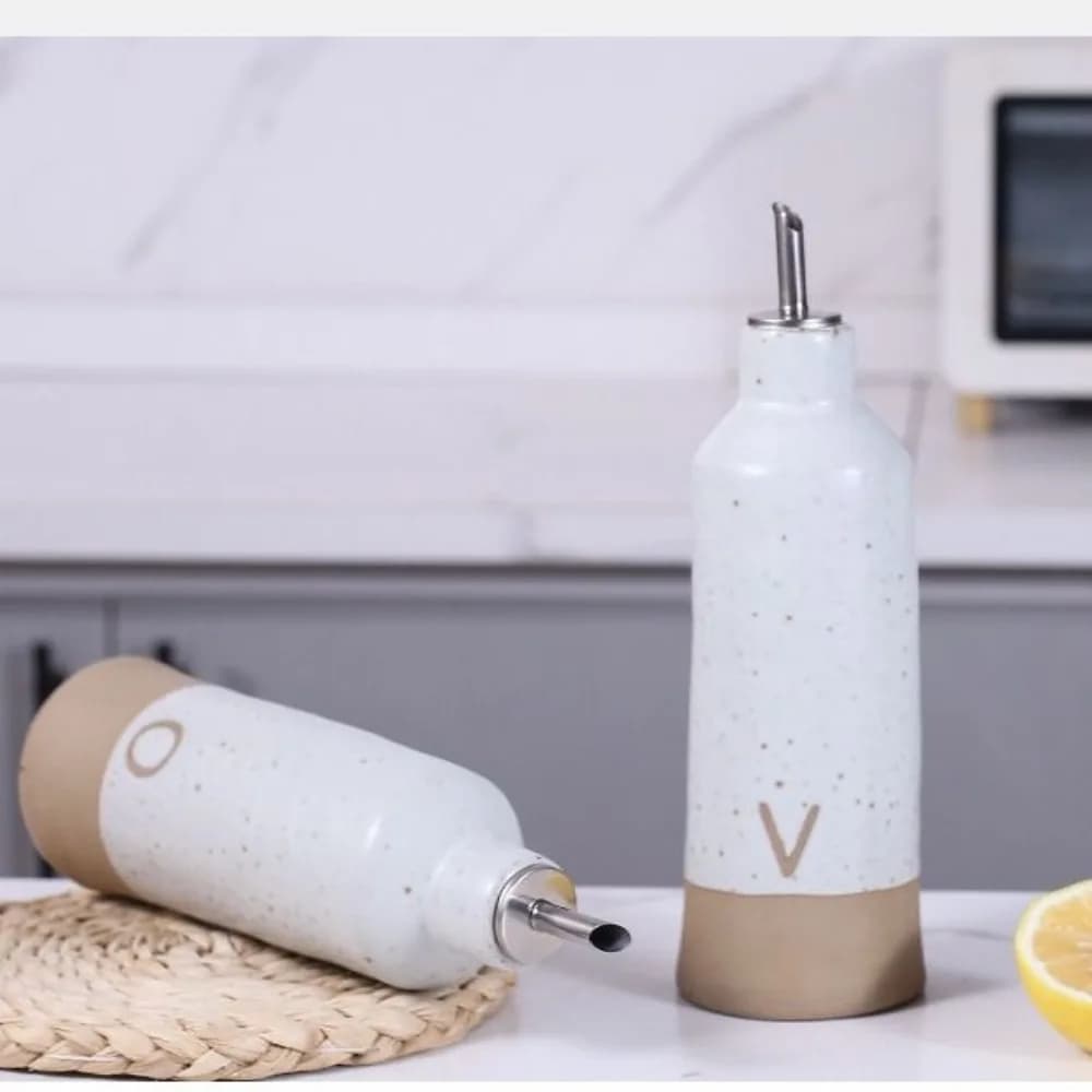 Bouteille d'huile en céramique nordique de 600ml, Pot de vinaigre de Sauce, Pot d'huile moderne, Portable, cuisine domestique, distributeur de Luid, fournitures de cuisine