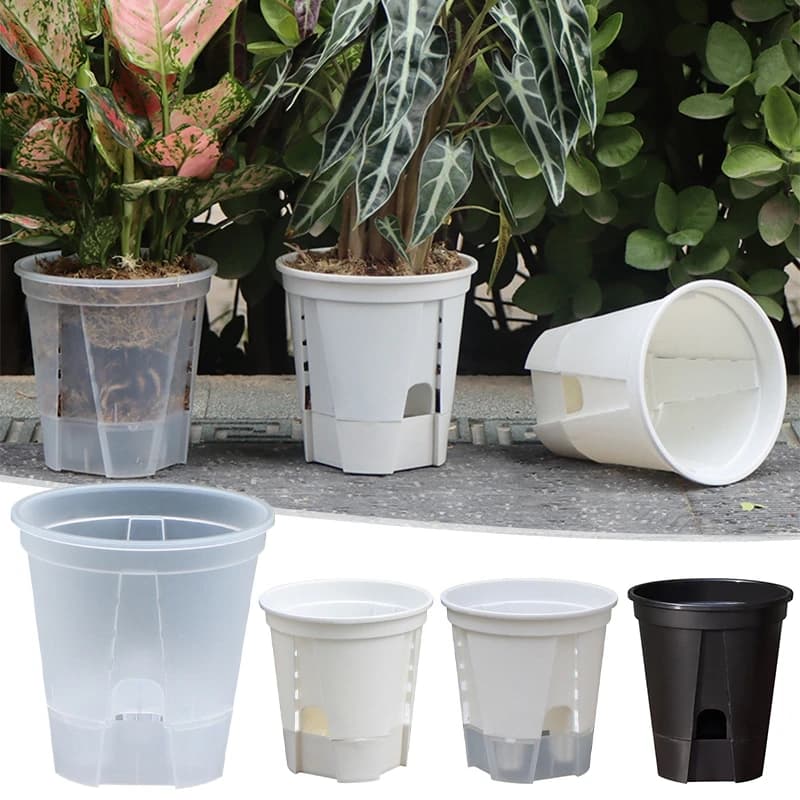 Pot de fleurs de stockage d'eau, bassin Transparent pour bonsaï, Pot pour plantes, orchidée papillon, Pot hydroponique respirant, bassin paresseux auto-absorbant