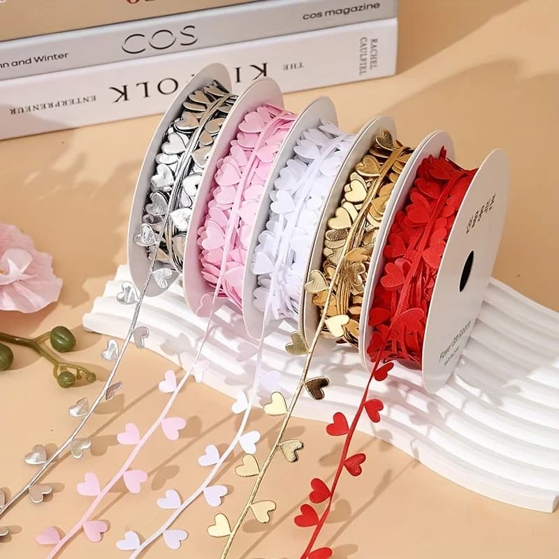 1 rouleau de sangle d'amour connectée de 354 pouces, ruban d'emballage cadeau, ruban de décoration pour vêtements, décoration de vacances, emballage de la saint-valentin