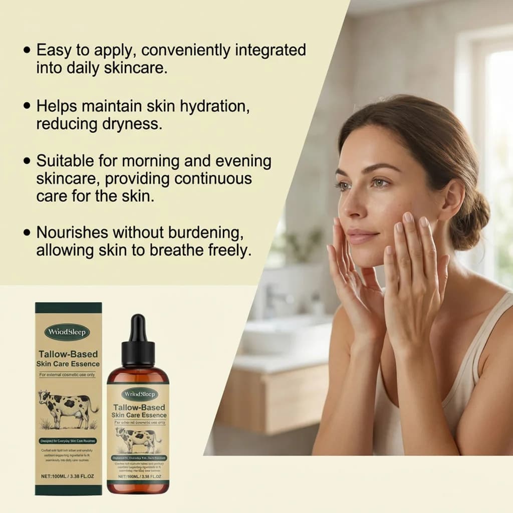 Huile pour le visage au suif de bœuf, soin hivernal, remède pour peaux sèches, hydratation intense, hydratant à base d'huile, hydratation longue durée