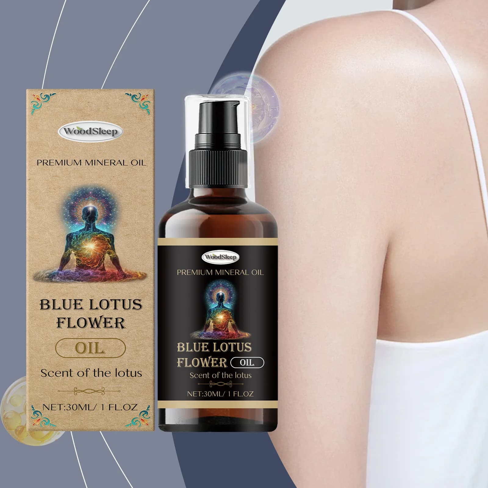 Huile essentielle biologique pure de Blue anni, diffuseurs d'aromathérapie, humidificateurs pour cheveux, soins du corps, rafraîchir, détendre, hydrater, huile végétale