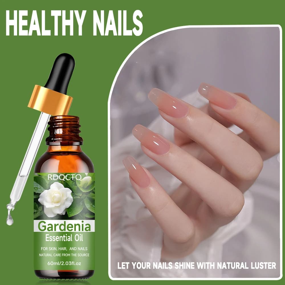 Huile essentielle de gardénia naturelle pour le soin de la peau, des cheveux et des ongles : huile hydratante florale pure avec compte-gouttes 40/60 ml