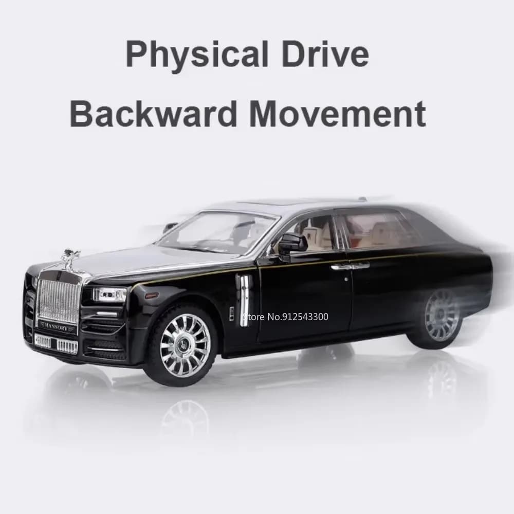 1:24 Rolls-Royce Phantom Mansory Spectre modèle de voiture jouet corps en alliage pneu en caoutchouc Absorption des chocs modèles de véhicules jouets cadeau d'anniversaire