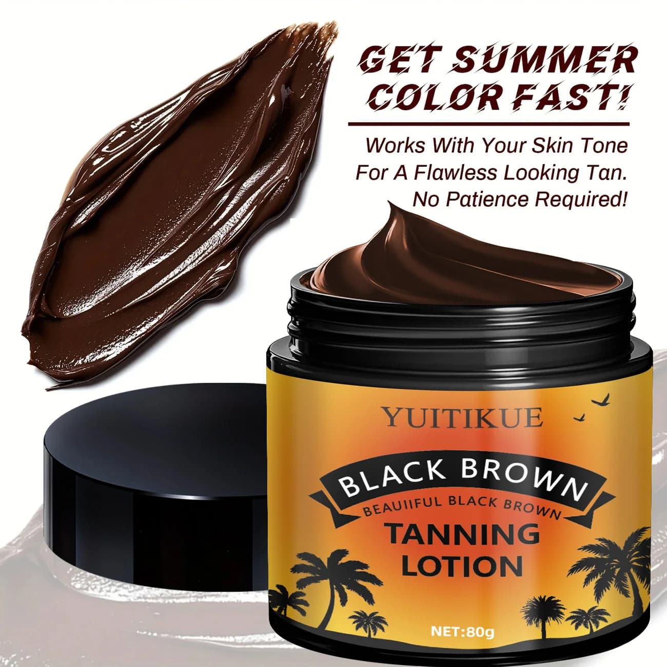 YUITIKUE Lotion Bronzante Marron Noir - Bronzage Sans Sol