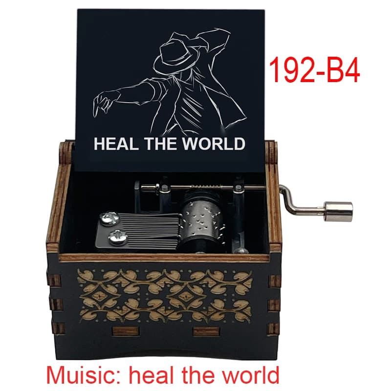 Boîte à musique à manivelle 18 tons « Heal The World » – Décoration d'intérieur