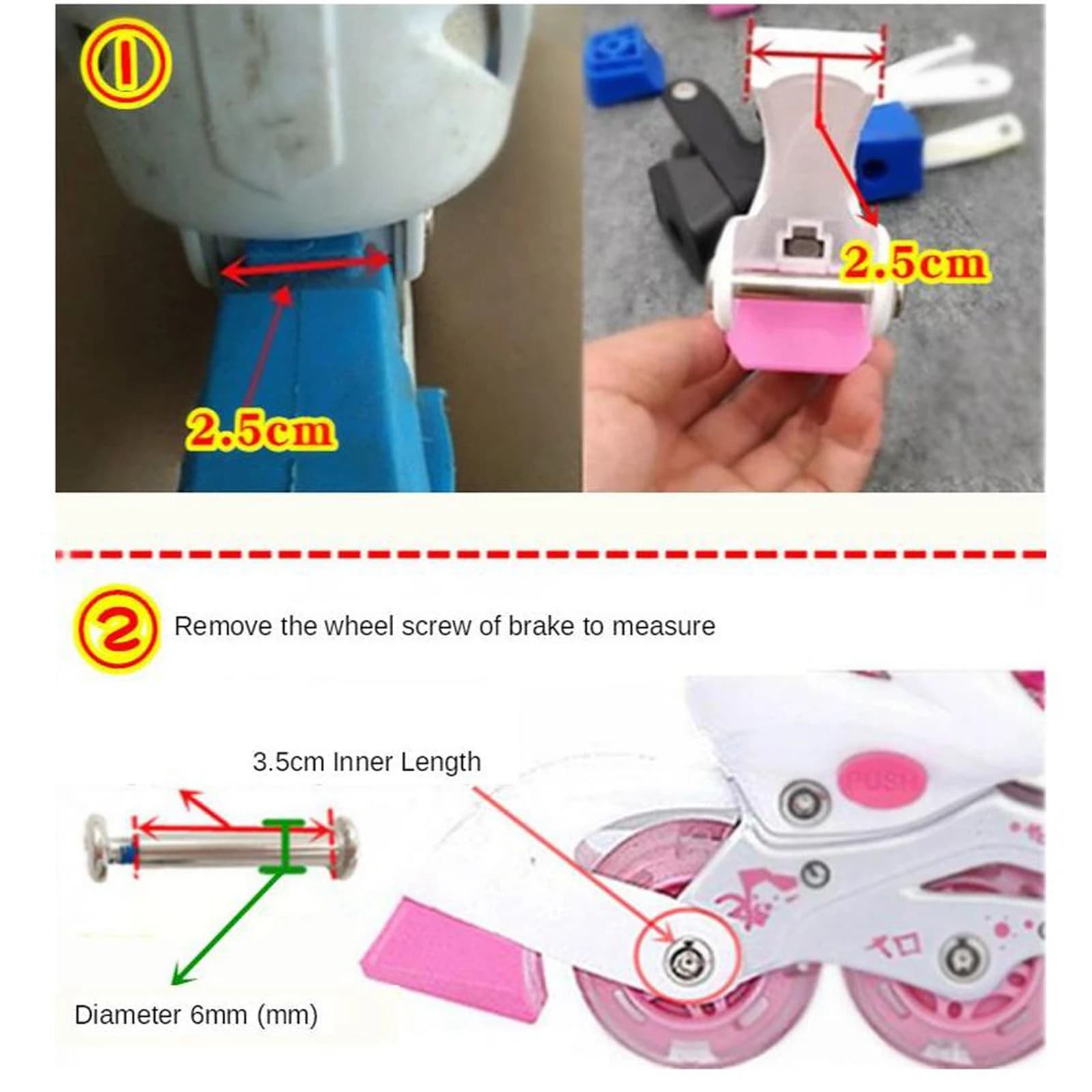 Freins à patins à roulettes, bloc de freins à patins en ligne, bouchon à roulettes antidérapant avec vis d'installation