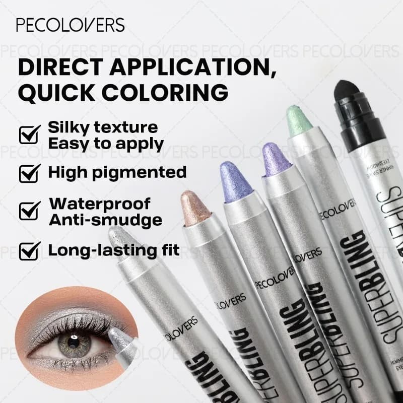 Bâton d'ombre à paupières en Tube argenté, surbrillance des yeux, éclaircit les yeux, imperméable et résistant à la sueur, yeux brillants, cosmétiques pour les yeux
