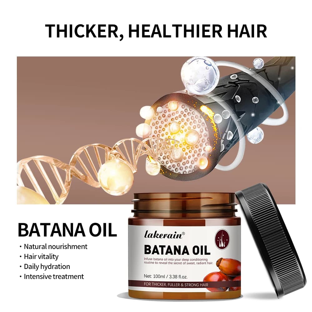 Huile de Batana non raffinée pour la croissance des cheveux, brute, pour améliorer l'efficacité, la force de l'UNICEF, hydrater les feuilles, ajouter de l'humidité et de la nutrition