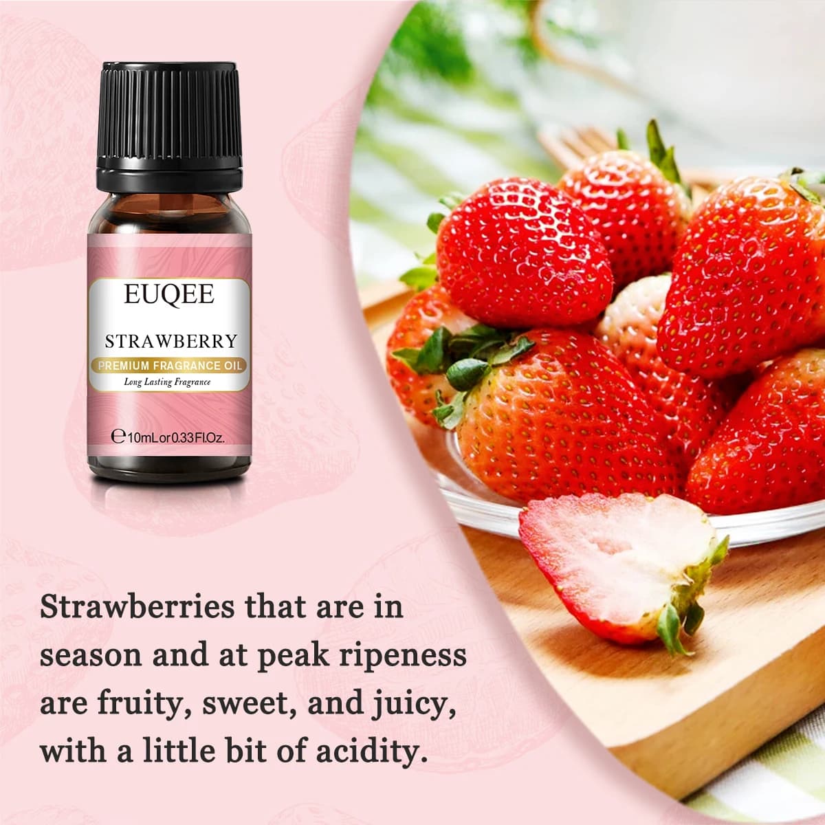 EUQEE 10ML 10ML huile parfumée de fruits sucrés pour l'aromathérapie, fabrication de bougies, savon bricolage, pomme, mangue, fraise, cerise, noix de coco, pêche