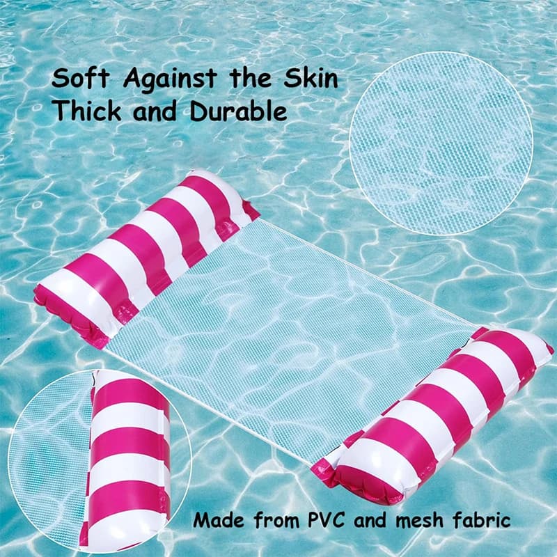 Gonflable pliable flottant rangée piscine fête eau hamac Air matelas Pvc rayure eau