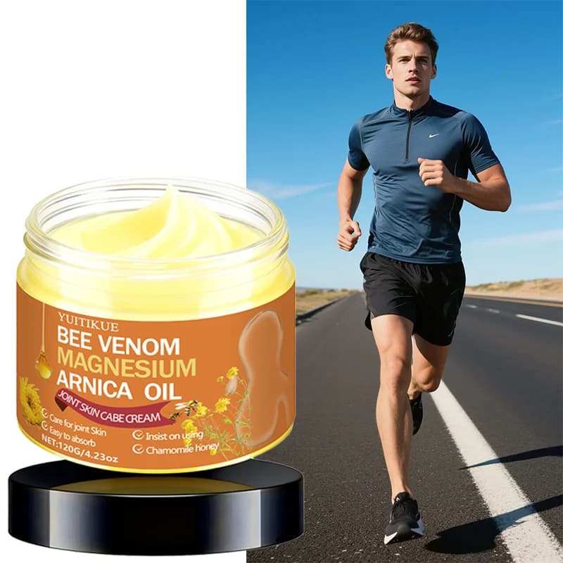 Crème pour les articulations YUITIKUE au venin d'abeille, au magnésium et à l'arnica, hydrate en profondeur, hydrate la peau des articulations, formule douce
