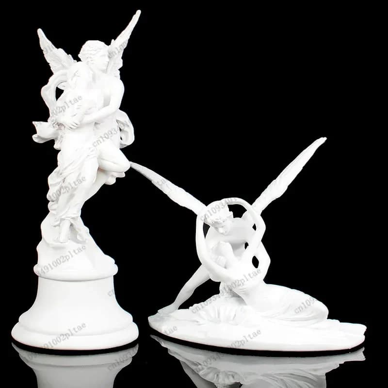 Statue Eros de la mythologie grecque, ailes d'ange, figurine créative en résine, Sculpture de Couple, décoration de Table de salon, ornement