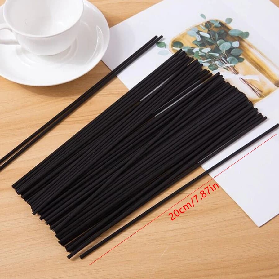 Bâtons de diffuseur d'aromathérapie noirs, 150 pièces, bâtons de Diffusion de parfum, Diffusion d'huile essentielle pour usage intérieur uniquement
