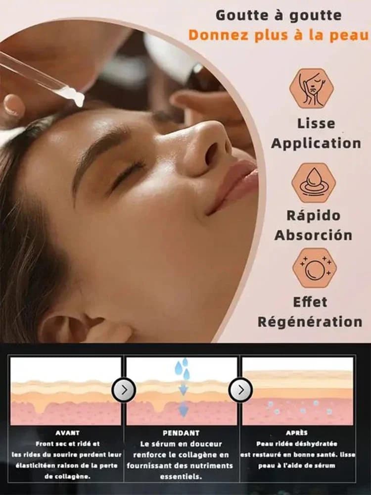 Sérum anti-âge pour le visage, le cou et le front, produit pour l'élimination des déformations, hydratant, lifting des ridules, raffermissant, resserre la peau
