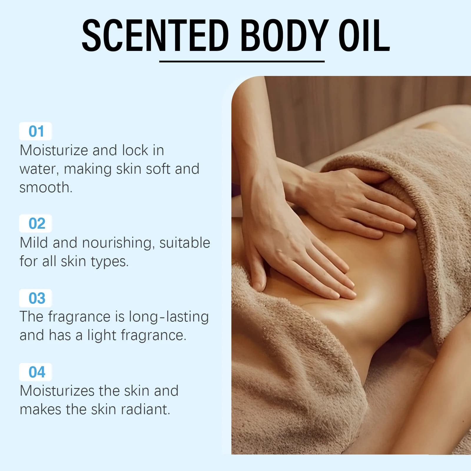 Huile de Massage corporel à la vanille, améliore l'hydratation, soulage le Stress, renforce, nourrissante, relaxante musculaire, huiles essentielles végétales de SPA
