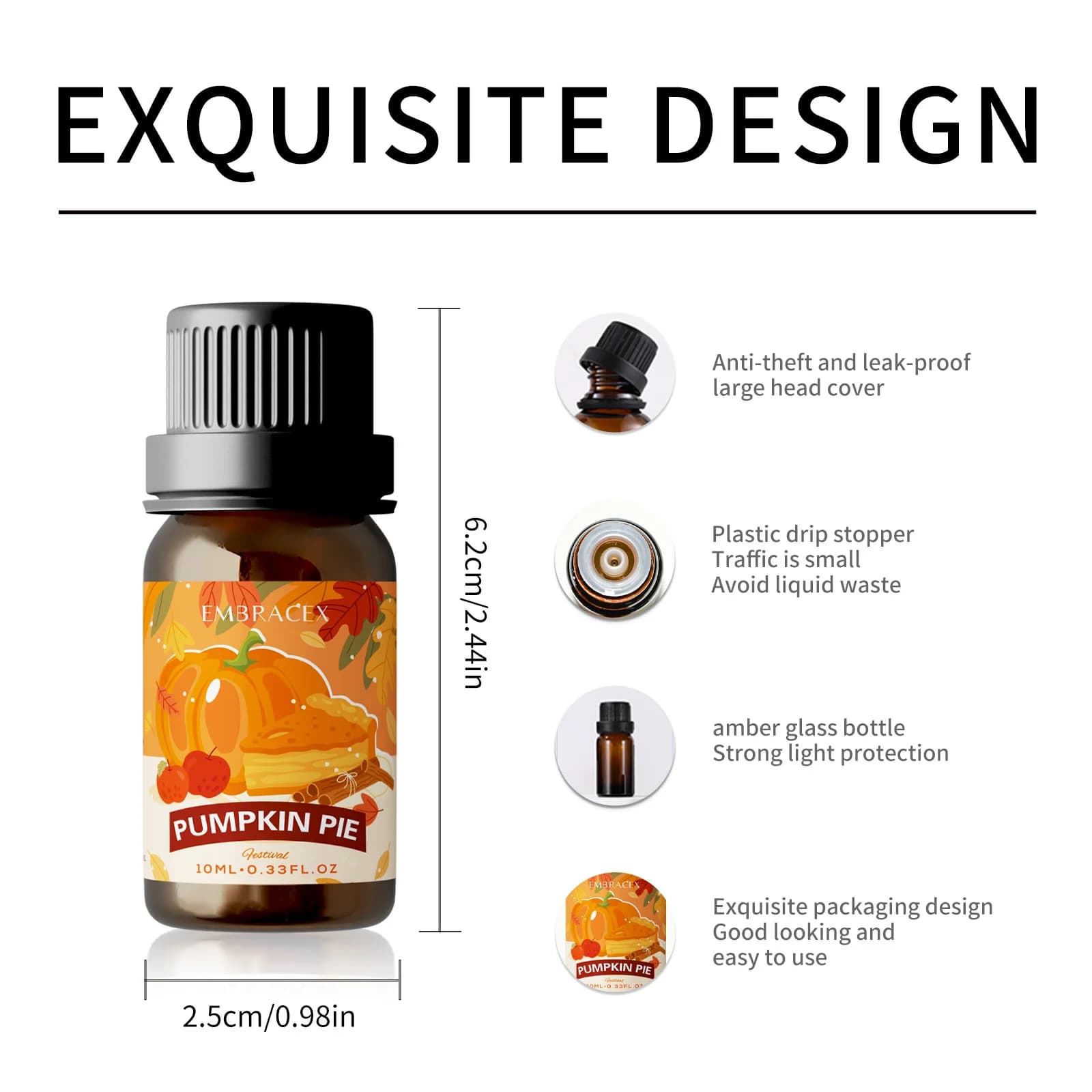 Huiles essentielles parfumées à la tarte à la citrouille, 10ml, aromathérapie rafraîchissante pour voiture, pour diffuseurs d'arômes