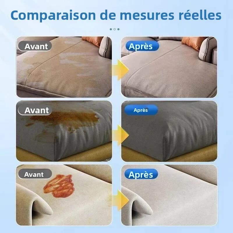 Spray nettoyant pour canapé en tissu, puissant détachant pour le nettoyage domestique, idéal pour le salon, les coussins de canapé, les oreillers, les tapis et les tissus d'ameublement, nettoyage en p